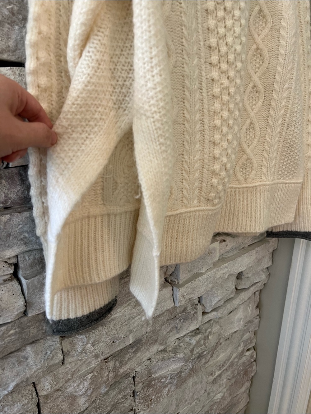 Alex Mill Wool Alpaca Cream Cable Knit Roll Neck Sweater NWT Size M - Picture 6 of 10